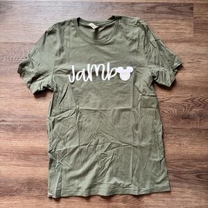 Bella Canvas Olive Tee with Jambo Mickey Print